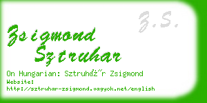 zsigmond sztruhar business card